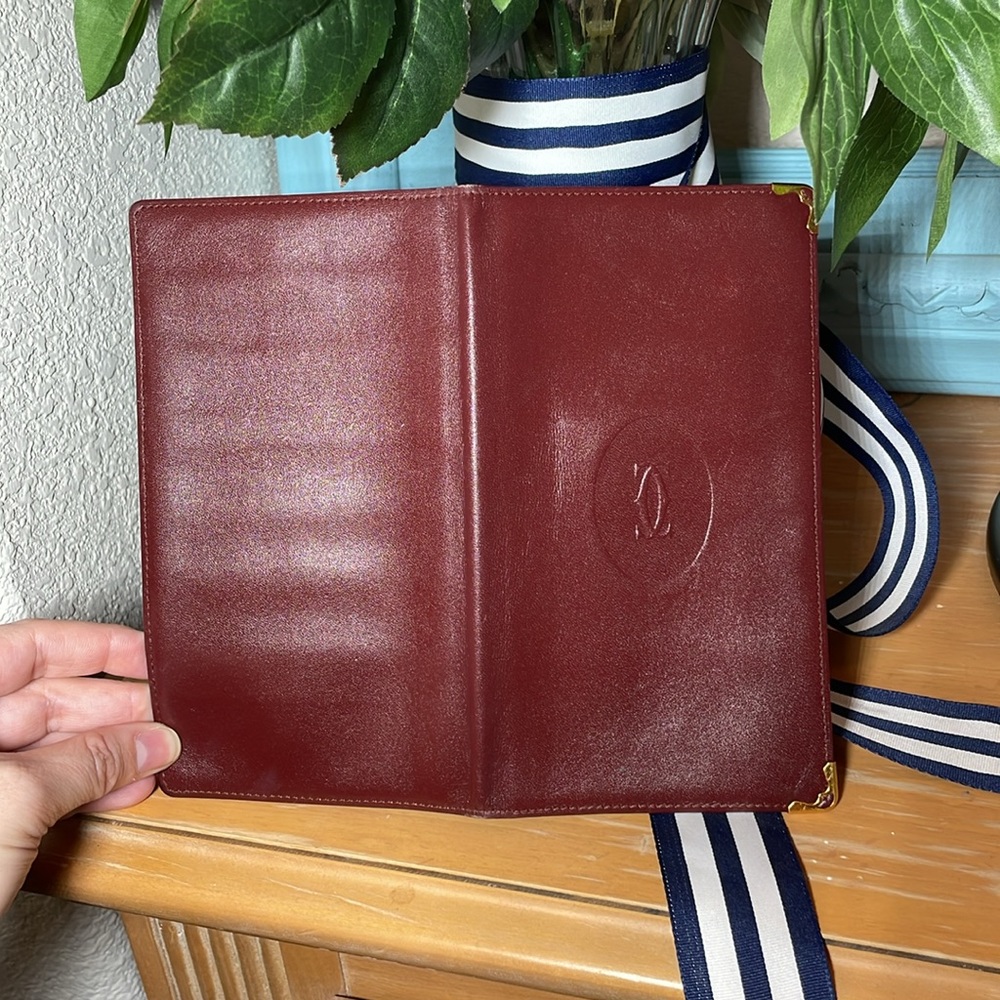 Cartier Must De Cartier Bordeaux Calfskin Leather Bifold Long Wallet - Picture 10 of 12